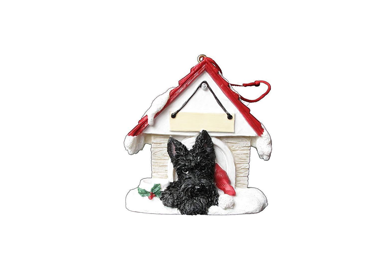 Scottie Doghouse Ornament Hand Painted and Easily Personalized