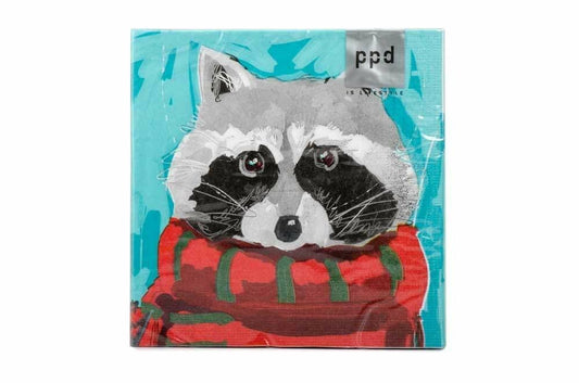PPD Paperproducts Design Ricky Raccoon Paper Cocktail Napkins, 20-Count