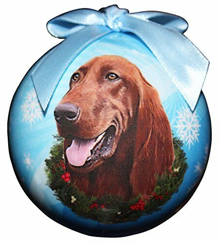 "Irish Setter Christmas Ornament" Shatter Proof Ball Easy To Personalize