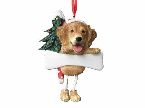 Golden Retriever Ornament "Dangling Legs" Hand Painted and Easily Personalized