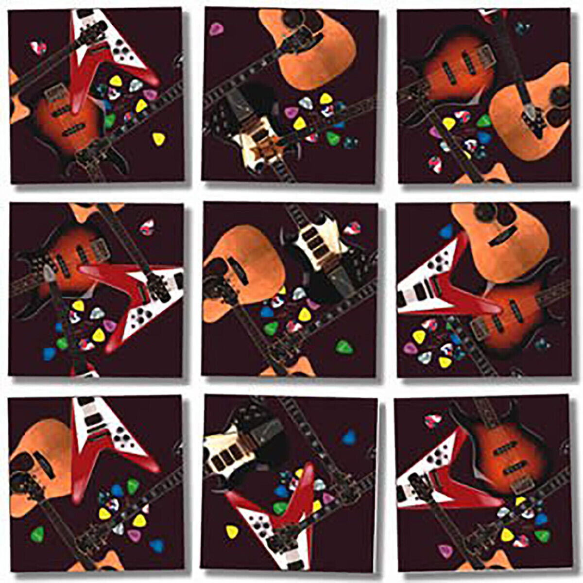 B Dazzle Guitars Scramble Squares 9 Piece Puzzle