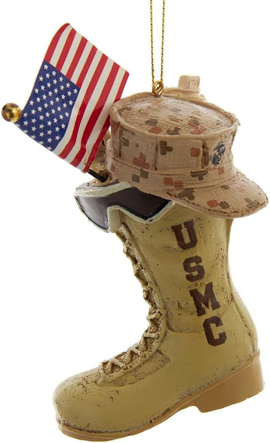 Kurt Adler U.S. Marine Corps® Boot With Flag Ornament, 4.75"