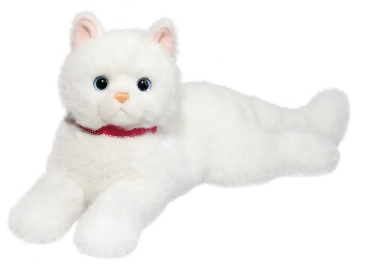 Douglas Cuddle Toys Alba White Cat Plush Stuffed Animal, 15"