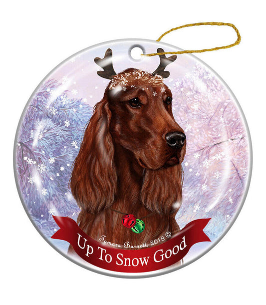 Holiday Pet Gifts Irish Setter Dog Porcelain Christmas Ornament