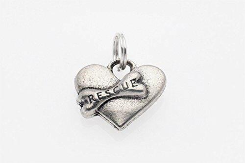 Big Paw Dog Collar Charm / Zipper Pull - Rescue Dog Heart