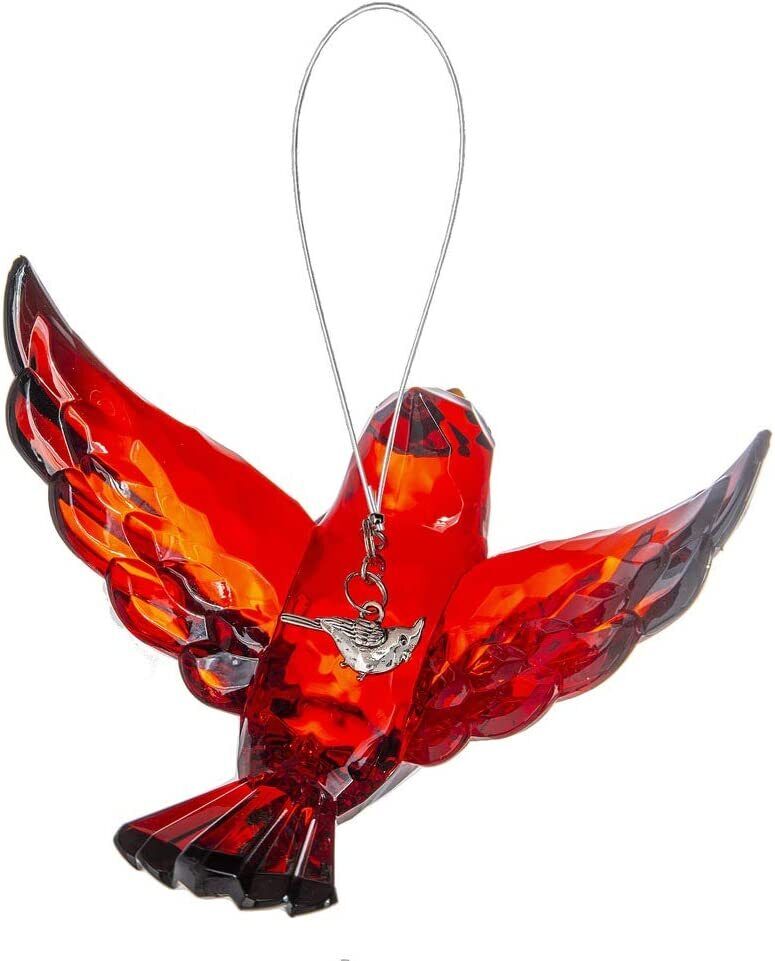 Ganz ACRY-743 Radiant Cardinal Ornament with Charm, 5-inch Length