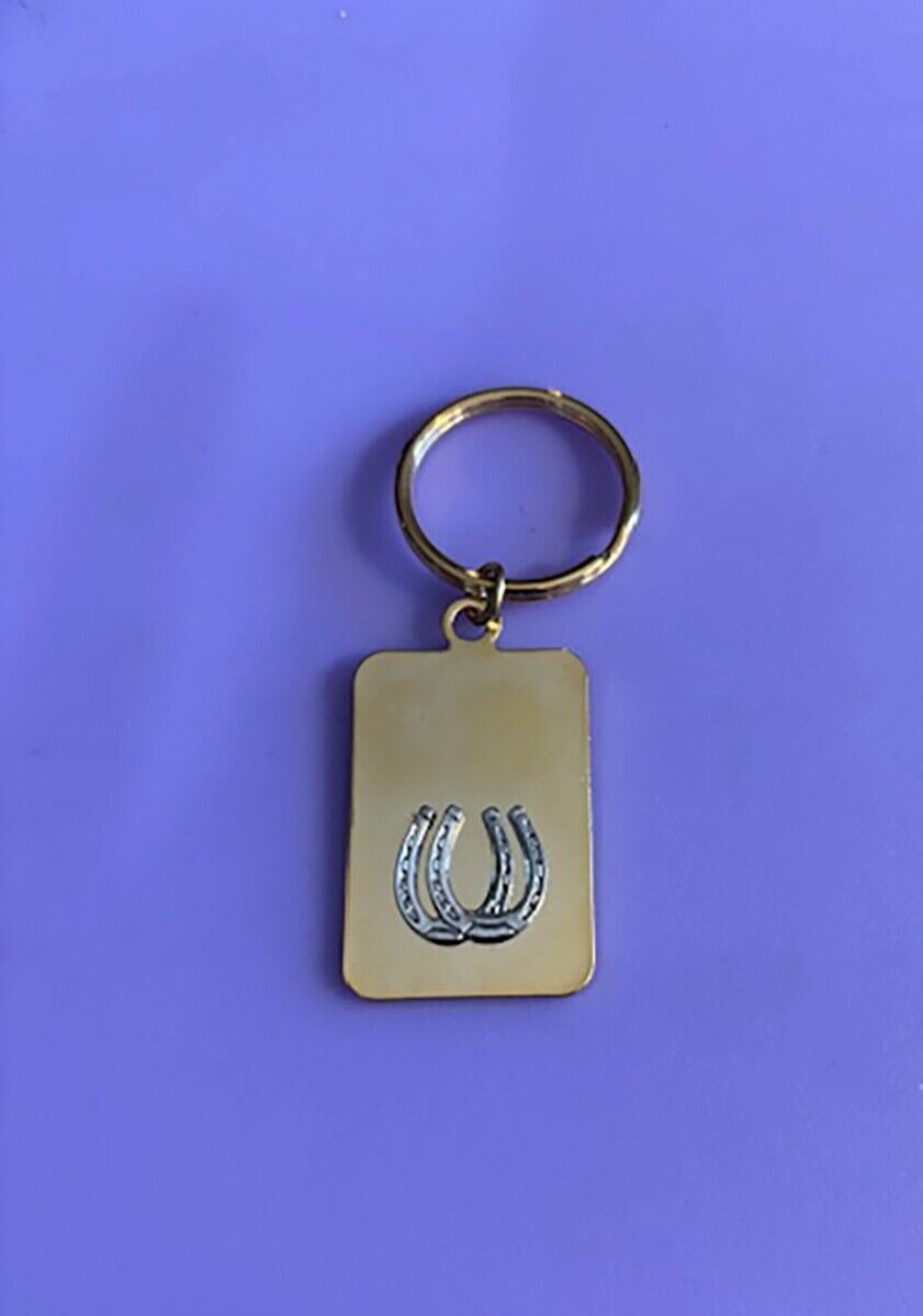 Finishing Touch Gold Key Ring with Double Horseshoes