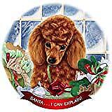 Poodle Red Dog Porcelain Ornament Pet Gift 'Santa. I Can Explain!'