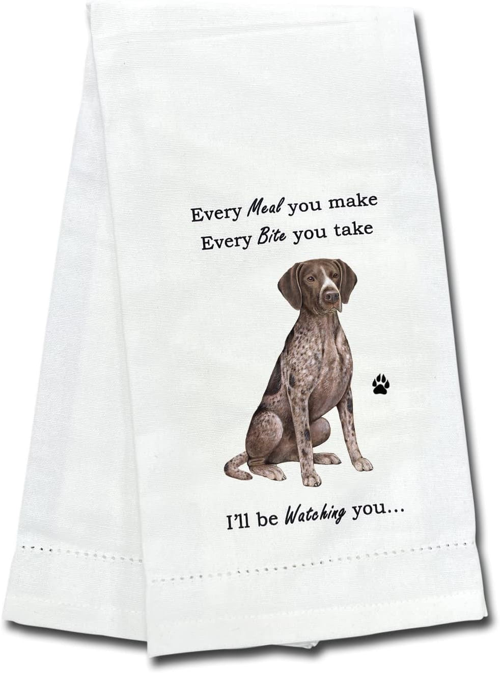 E&S Pets 711-54 Weimaraner Dog Kitchen Towel, Off-white