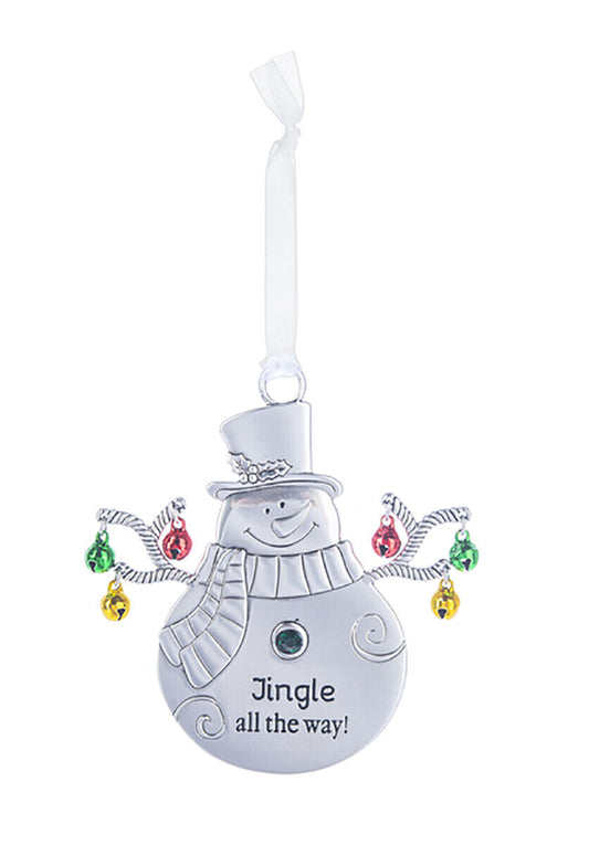 Ganz Snowman with Bells Ornament - Jingle all the way!
