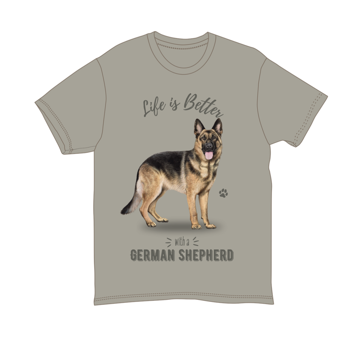 German Shepherd Unisex 100% Cotton T-Shirt - Super Soft & Comfortable, Large