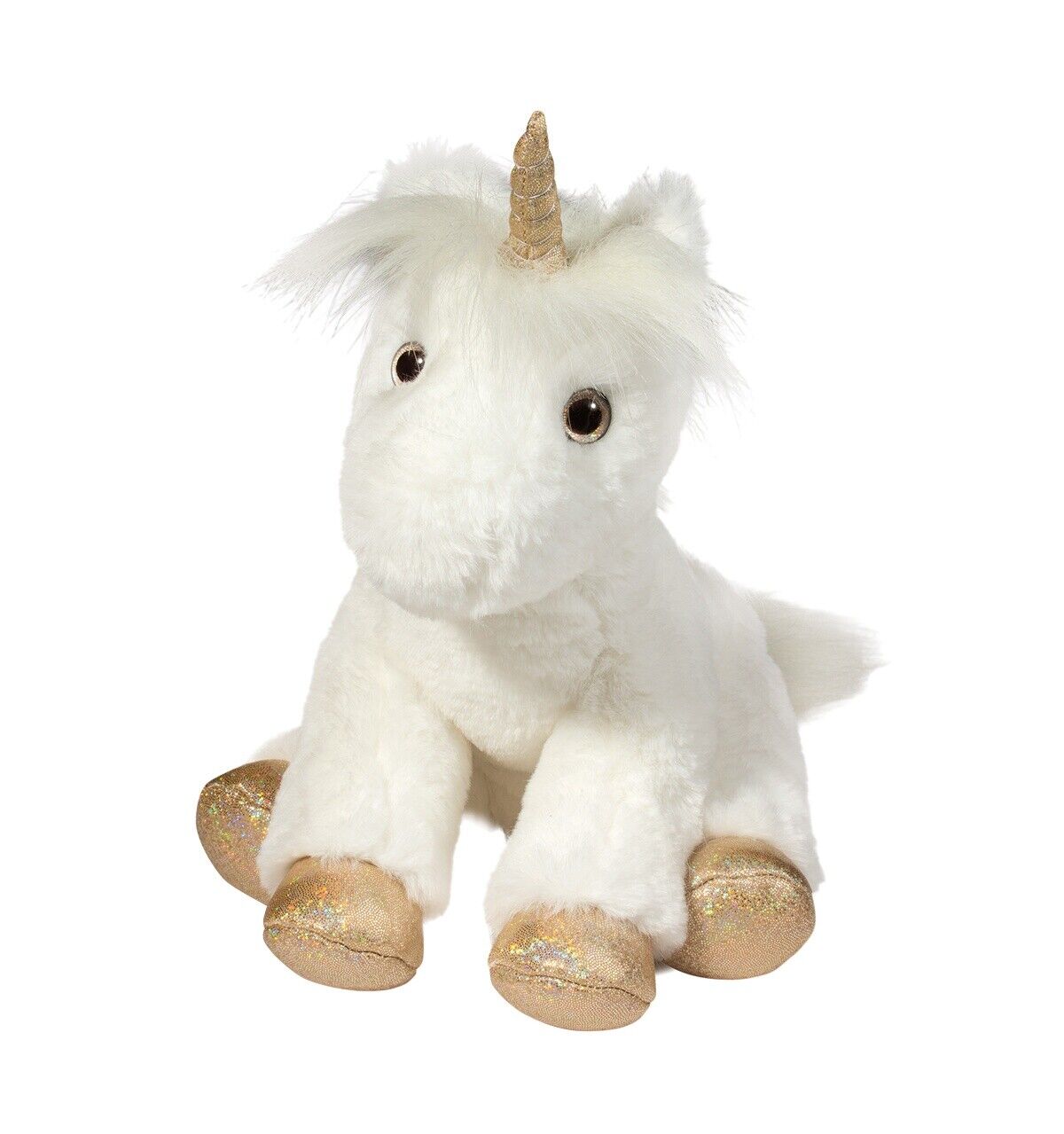 Douglas Cuddle Toys Elodie Soft White Unicorn Softie Plush Stuffed Animal, 9"