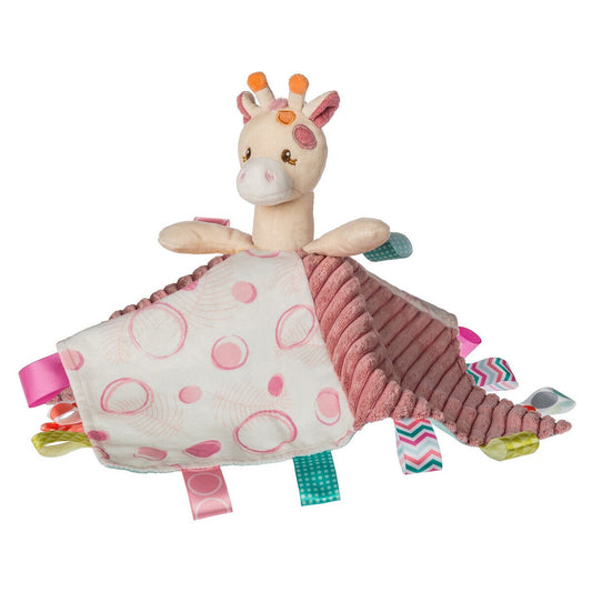 Taggies Stuffed Animal Lovey Security Blanket w Sensory Tags, 13 "Tilly Giraffe
