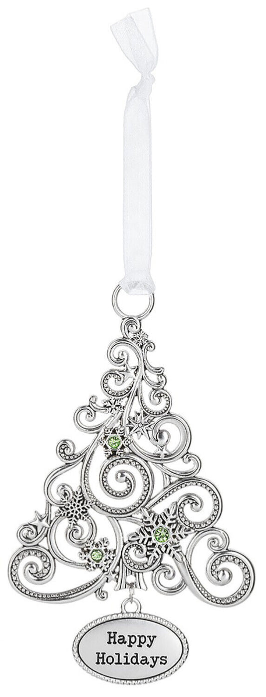 Ganz Ornament Oh Christmas Tree with Snowflakes - Happy Holidays