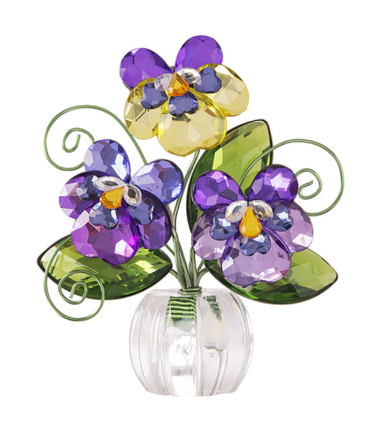 Ganz Acrylic Pansy POSY POT, 3"