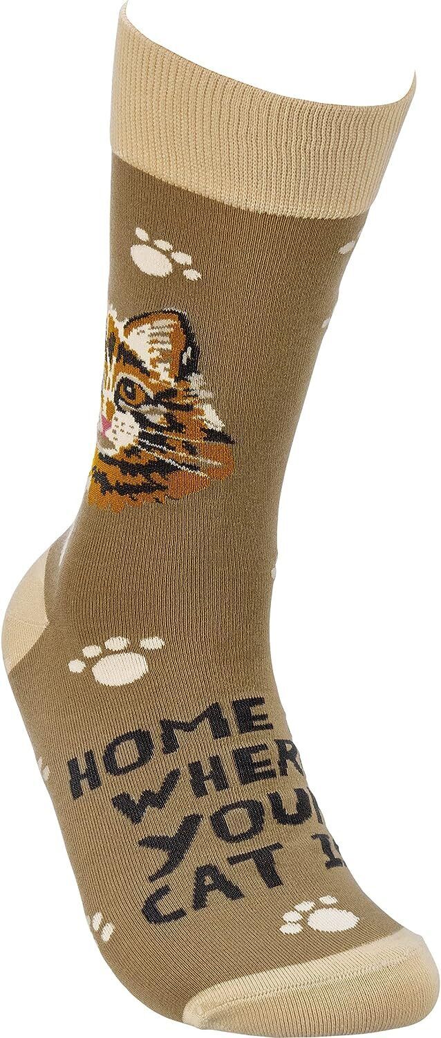 Primitives by Kathy Socks - Home is Where Your Cat Is, Unisex, One Size