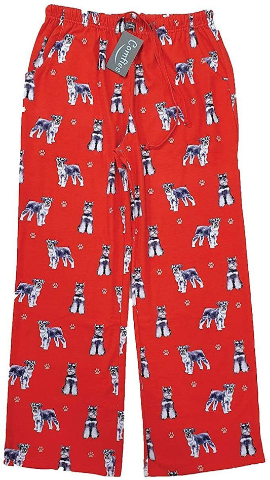 Schnauzer Unisex Lightweight Cotton Blend Pajama Bottoms- Small