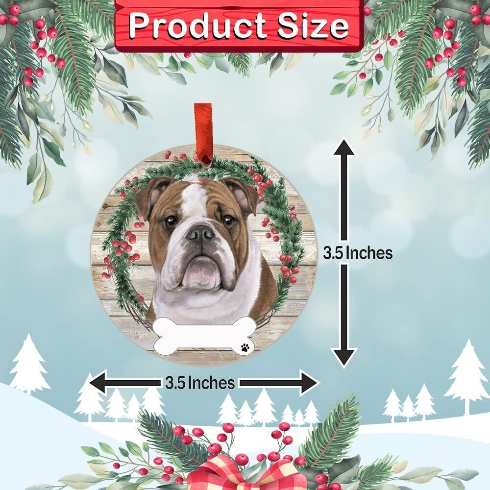 Bulldog Ornament - E&S Pets - DIY Personalizable, Ceramic Round Ornament