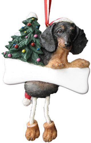 Dachshund Ornament with "Dangling Legs" Hand Painted and Easily Personalized