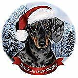 Holiday Pet Gifts SH Dachshund Light Dapple Dog Santa Hat Porcelain Ornament