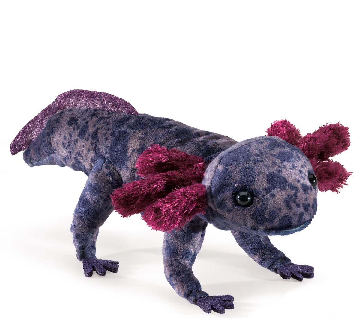 Folkmanis Black Axolotl Finger Puppet, 8.5"