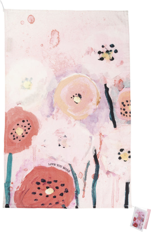 Primitives by Kathy 105248 Love You More Cotton Dish Towel, 28-Inch