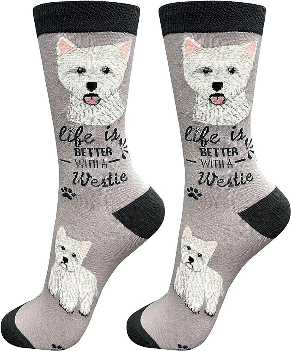 E&S Pets Pet Lover Socks, Life is Better with a Westie, West Highland Terrier