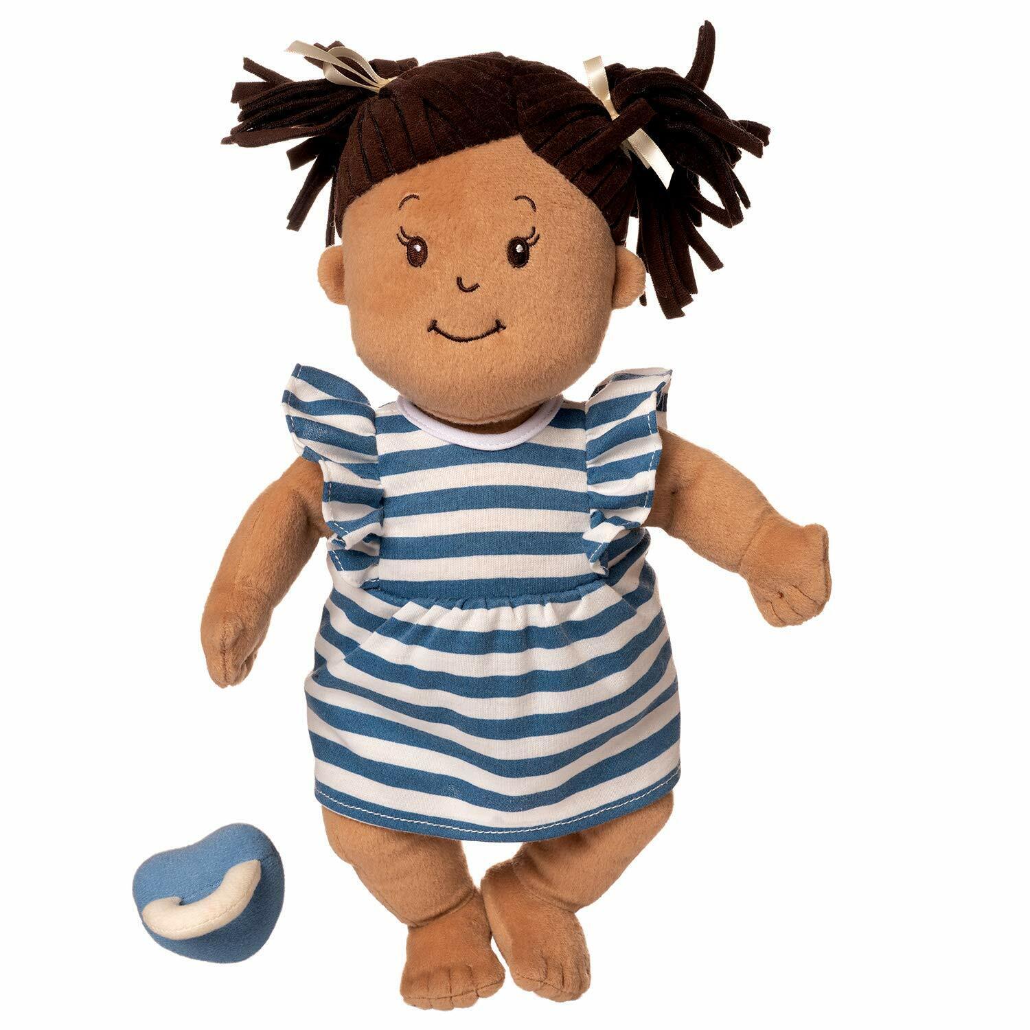 Manhattan Toy Baby Stella Ethnic Beige with Brown Hair 15" Soft First Baby Doll
