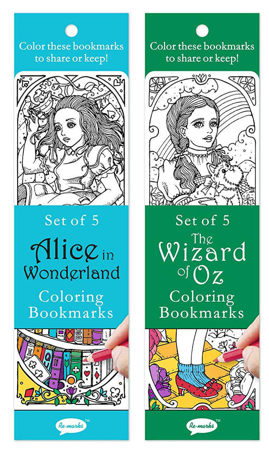 Re-marks Literary Colormarks 2 Pack - Alice in Wonderland and Wizard of Oz
