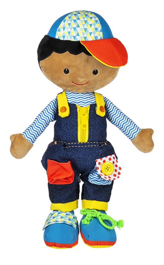 Ganz Learn to Dress Ethnic Boy Doll with Black Hair, 15.5 inches