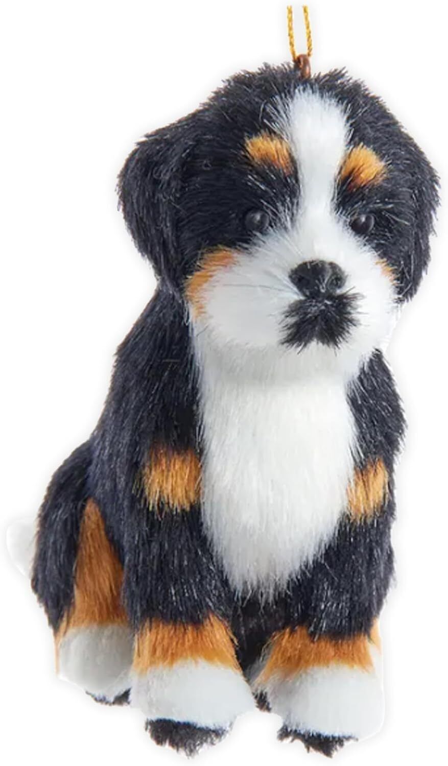 Kurt Adler F2242BM Furry Bernese Mountain Dog White 4" Hanging Holiday Ornament