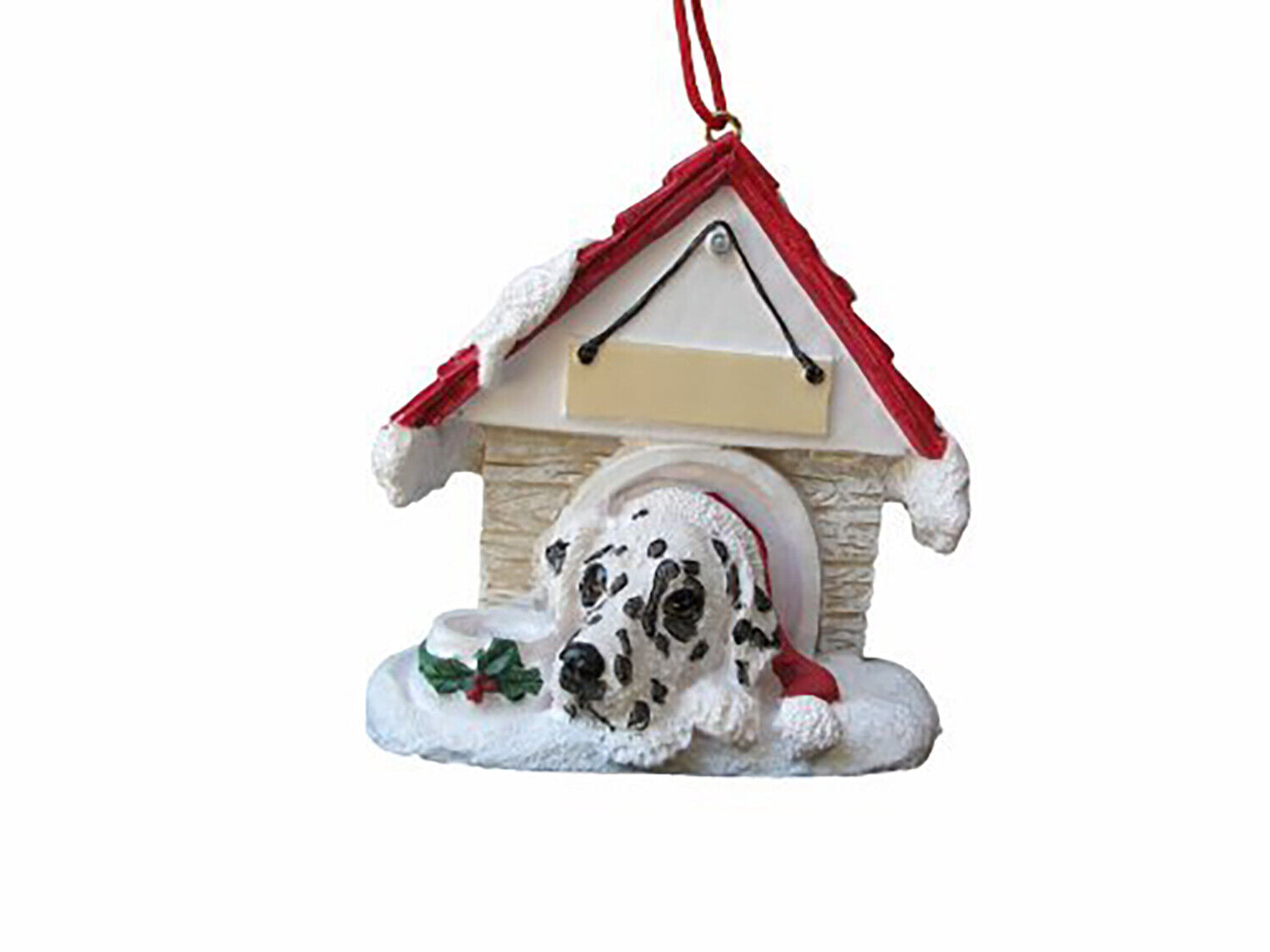 Dalmatian Doghouse Ornament Hand Painted and Easily Personalized