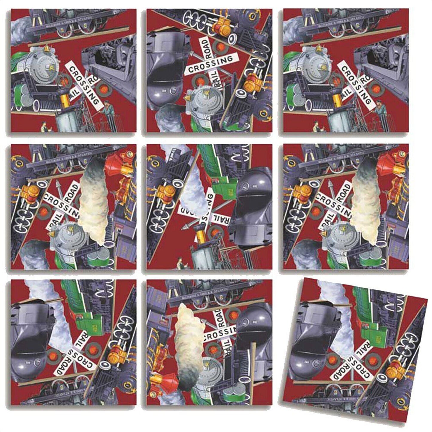 B Dazzle Pufferbellies Trains Scramble Squares 9 Piece Puzzle