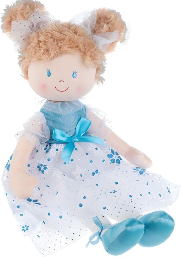 Ganz Snowflake Rag Doll with Light Brown Curly Hair, 20" H
