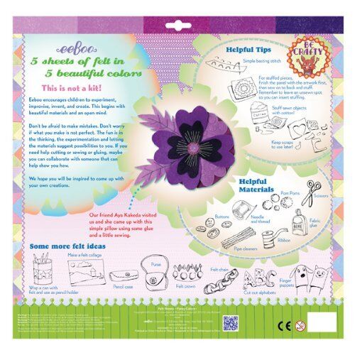 Pansy Colors Purple Felt Sheets, 5 sheets, by eeBoo