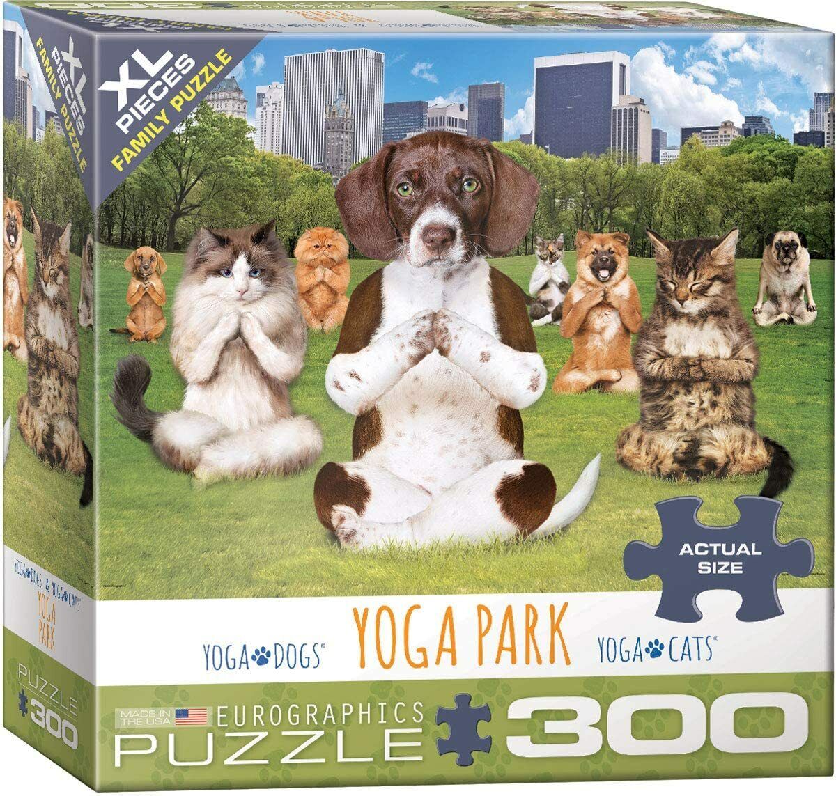 EuroGraphics Dogs and Cats Yoga Park Jigsaw Puzzle (300-Piece)