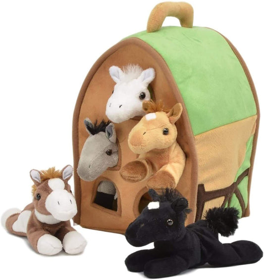Unipak Plush Farm House Carrying Case with 5 Horses