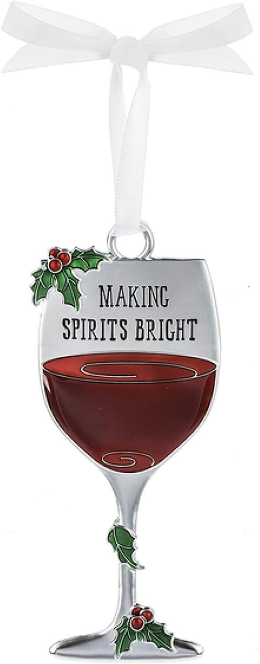 Ganz Merry Merlot Wine Metal Ornament - Making Spirits Bright