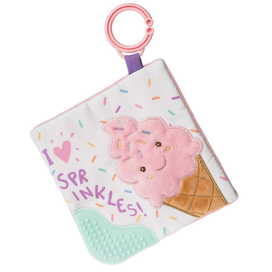 Mary Meyer Sweet Soothie Crinkle Teether Toy and Squeaker, 6 x 6", Ice Cream