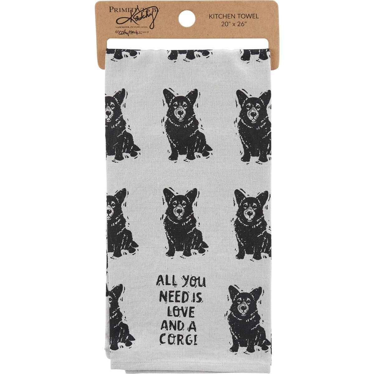 Primitives by Kathy Kitchen Towel - All You Need Is Love And A Corgi