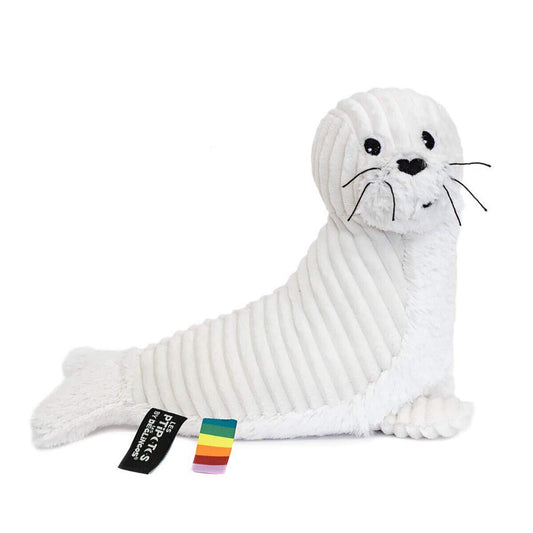 LES DÉGLINGOS Ptipotos Seal White Plush Toy Stuffed Animal