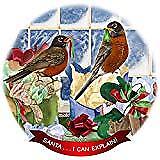 American Robin Porcelain Ornament Pet Gift 'Santa. I Can Explain!'