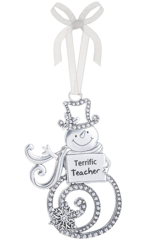 Ganz Ornament - Terrific Teacher - Silver