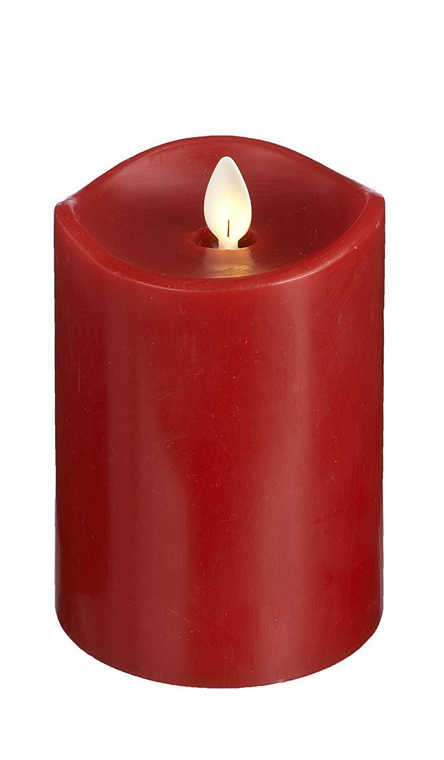 Ganz - Red LED Wax Pillar Candle, 3x5 (LLWP1003)