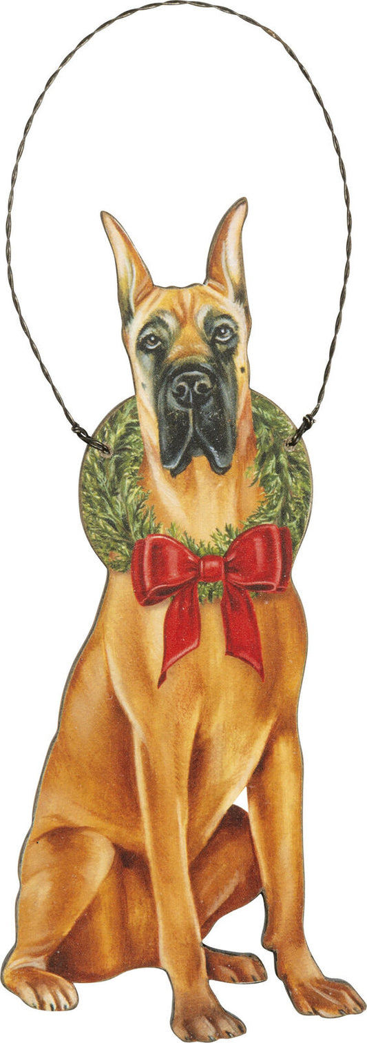 Primitives By Kathy Great Dane Christmas Ornament