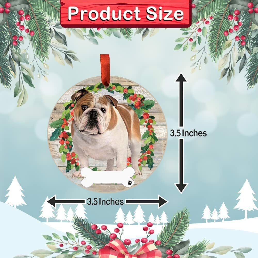 Bulldog Ornament - E&S Pets - DIY Personalizable, Ceramic Round Ornament