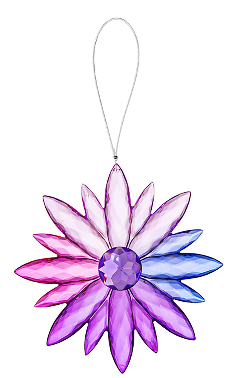 Ganz Acrylic Multi-Colored Jewel Flower - Purple Center, 4.75"