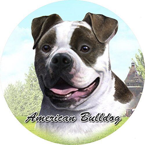 ES Pets Absorbent Stoneware Car Cup Holder Coaster, American Bulldog