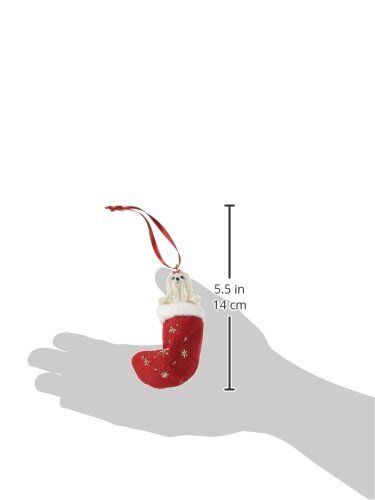 Maltese Christmas Stocking Ornament with "Santa's Little Pals" Hand Painted