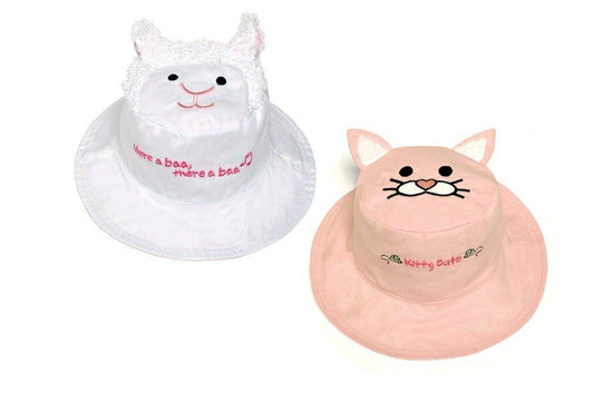 Luvali Lamb-Kitten Reversible Kids Hat Small, 6 months - 2 years